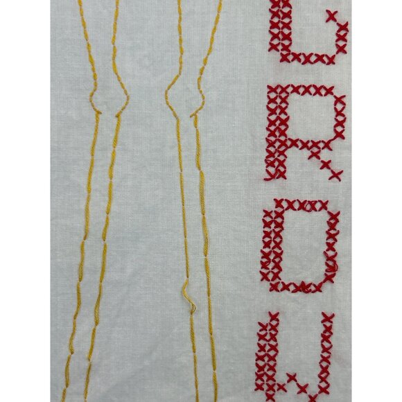 Vintage Embroidered Growth Chart With Duck Design "Watch Me Grow" - Picture 4 of 9